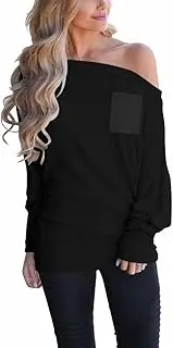 [INFITTY] Women's Off The Shoulder Tops for Women Trendy Oversized Pullover Sweatshirts Tunic Fall Fashion 2025