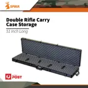 Spike 51 Inch Double Rifle Carry Hard Case Protective Storage Roll Wheel #sdrc-b
