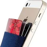 [Sinjimoru] Basic Cell Phone Wallet Stick on, Phone Card Holder for Back of Phone Functioning as Adhesive iPhone Wallet & iPhone Card Holder. Sinji Pouch Basic 2 Navy