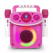 Portable Bluetooth Karaoke Machine with Light Show, Voice Effects, and Dual Wire