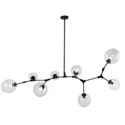 Abode 8 Lights Pendant Black Clear Glass | Replica Bubbles