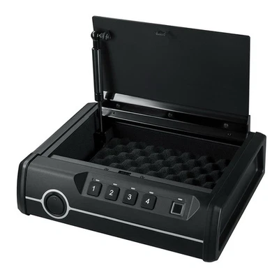 NEW Fortress Portable Biometric Solid Steel Security Safe Lock Box P1EF