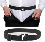 [Ptwola] Shirt Stays Belt Crop Top Tuck Waist Band Belt Style Shirt Stay Adjustable Gripping Elastic Band with Non-slip Glue Stretch Holder for Men Women Sweaters Work Casual Wear, Black, One Size