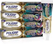 Poligrip Power Max Ultimate All-in-1 Denture Adhesive Cream, Zinc Free, 2.2 oz (4 Pack)