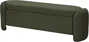 Wynne Boucle Upholstered Bench Seat with Storage - Green