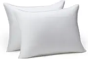 Amazon Basics Down-Alternative Pillows, Soft Density for Stomach and Back Sleepers - Standard (Pack of 2), White