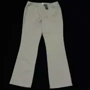 Chico's Cassidy Corduroy Pants size 2 Reg (L, 12/14) Fine Wale Khaki Beige NEW