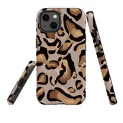 For Apple iPhone 13 Case, Armour Back Cover, Leopard Pattern