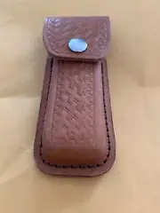 UNBRANDED TAN LEATHER BELT-LOOP 5'' CLOSED SHEATH