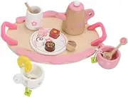 Perfeclan Toddlers Tea Set Kitchen Play Food Accessories Pretend Toy with Teapots Cups Pretend Play Playset Kids Tea Set for Kids Girls