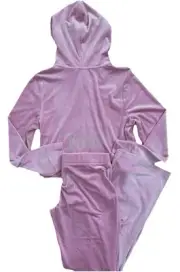 NEW Juicy Couture Light Pink Rhinestone Logo Track Suit 2 pc Lounge Set sz XL