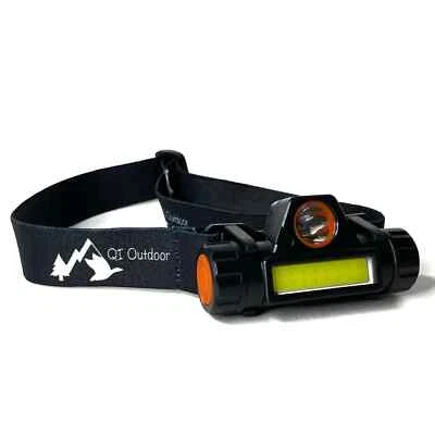 LED USB Rechargeable Headlamp & Cap Light, 400 Lumens; 2 Modes w/ ADJ Strap