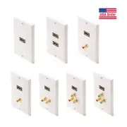 Steren HDMI Wall Plates - Single, Dual, +F-81, RCA, 2RCA, or 3RCA (R/Y/W & RGB)