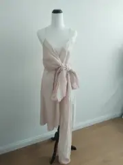 SCANLAN THEODORE Designer Ladies Size 8 Fil Coupe Wrap Dress In Desert $500RRP!