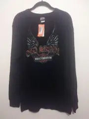 NWT Harley Davidson "Old Skool" L/S Medium Black Thermal Cycles Maryland