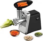 Electric Meat Grinder 400W, Stainless Steel Home Meat Mincer for Sausage, Chili, Sauce, 3 Grinding Plates, Easy to Clean, Overheat Protection, 3 lbs/min