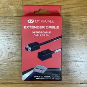 NES SNES Mini Wii My Arcade EXTENDER CABLE 10 FOOT for Controller Black