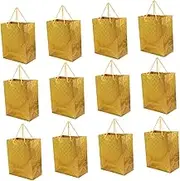 HOMOCONO 12pcs Shiny present Bags with Handles Capacity Decorative Shopping Bags for Weddings Birthdays Christmas and Party Favors Sturdy Easy to Carry