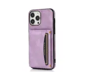 C54 Purple Phone Leather Case Protection Bumper Wallet Folding Protective Case for IPhone 14 Pro 6.1
