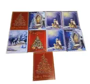 9 Assorted religious themed Christmas cards with matching envelopes.