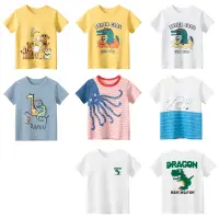 在飛比找蝦皮購物優惠-2023童裝2-8歲純棉女童男童可愛時尚卡通寬鬆短袖t恤上衣