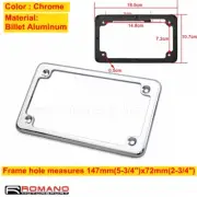 Chrome License Plate Frame 4"x7" Holder Number Brackets Tag Cover For Motorcycle