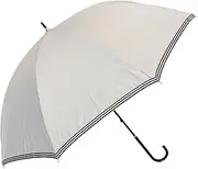 [ベーシックスタンダード] Long Umbrella, Sun & Rain, Women's, Lightweight, Ribs, 21.7 inches (55 cm), Inner Coating, 99.9% UV Protection, First Class Light Blocking, UPF50+, Heat Blocking, Stylish, Border, Off White