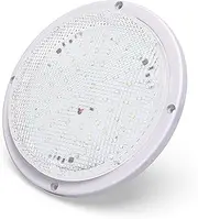 RV Trailer Camper 1000 Lumen 5th Wheel White 8.5" Round Scare Porch 12V LED Light (LED Light 1000 Lumen)