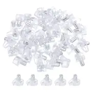 100Pcs 5mm Shelf Support Peg, Clear Plastic Shelf Support Pegs, Silver