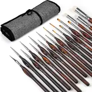 Golden Maple Miniature Paint Brushes Drybrush-18PCS Micro 18GT, Cocoa Brown