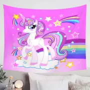 Pinkish Rainbow Unicorn Tapestry