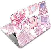 SUPERDANT Laptop Notebook Skin Sticker Laptop Protective Film Notebook Art Protective Film Universal Reusable Pixel Style Notebook Art Sticker Suitable for 12-15.6 Inch Pink Retro Game