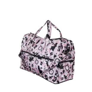 【HAPI+TAS】日本原廠授權 小摺疊旅行袋 粉色波士頓(H0002/旅行袋/ 摺疊收納袋/購物袋)