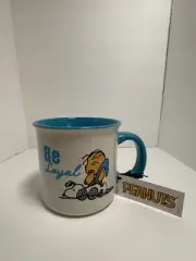 Peanuts Linus & Snoopy Teal and White "Be Loyal" 21 oz Stoneware Mug NEW