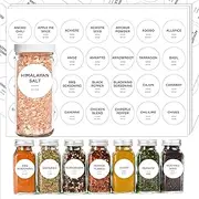 v2croft 140 Spice Jar Labels - 1.5" Round Seasoning Stickers, Black Text on White Matte Backing,Waterproof Label for Spice Containers,Herb Seasoning Glass/Bottles,Kitchen Organization Storage