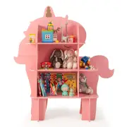 CostwayKids Toy Storage Organizer with Anti-Toppling System for Play Room, Nursery, Kindergarten-Pink