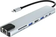 Vortex TW8A 8 in 1 USB-C Extension Hub Aluminum Alloy/ABS Blue Multiport Adaptor