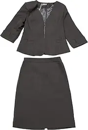 [Hobemty] Women's 2 Piece Set Business Suit Pencil Skirt Collarless Work Blazer