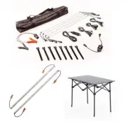 Kings Illuminator 4 Bar Camp Light Kit + LED Light Extension Kit + Camping Table