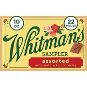 Whitman's Sampler Assorted Chocolates, 10 Ounce (22 Pieces) APRIL 2025