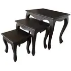 Nest of Tables, Queen Ann,Timber, Nest of 3 Tables, Chocolate Brown.
