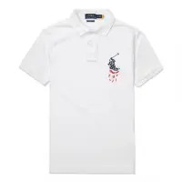 在飛比找Yahoo奇摩購物中心優惠-Polo Ralph Lauren 經典刺繡美國旗大馬短袖P