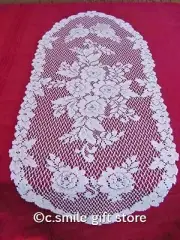 Heritage Lace *VICTORIAN ROSE* 13" x 36" Table Runner Color: White
