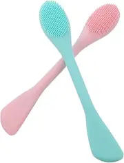 PLAFOPE Skin-friendly Double-ended Brush Manual Silicone Facial Cleansing Brush for Beauty