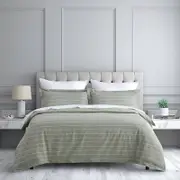 Jason Commercial King Single Studio Stripe Quilt Cover Set 165x210cm - Sage
