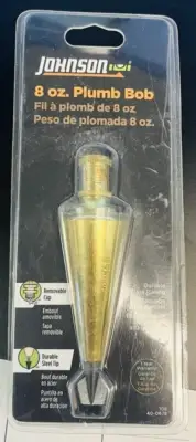 Johnson Level & Tool 108 Plumb Bob, 8 oz., Brass Finish, 1 Pack