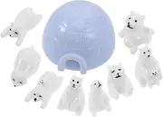 SUPVOX 9pcs Realistic Arctic Animal Figurines Set Miniature Bear Models for Micro Garden Decoration Tiny Animal Figures for DIY Landscapes Whimsical Winter Scene Enhancements