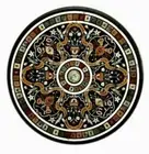 30" black center coffee marble table top inlay malachite home decor c05