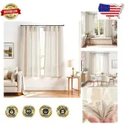 Durable Machine Washable 72" Linen Curtains - Farmhouse & Modern Style, Set of 2