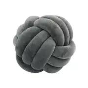 Zoe Velvet Knot Ball Cushion Dove Grey